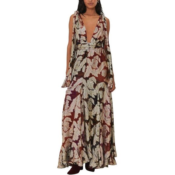 Farm Rio Womens Maxi Dress, Tan - Picture 1 of 3